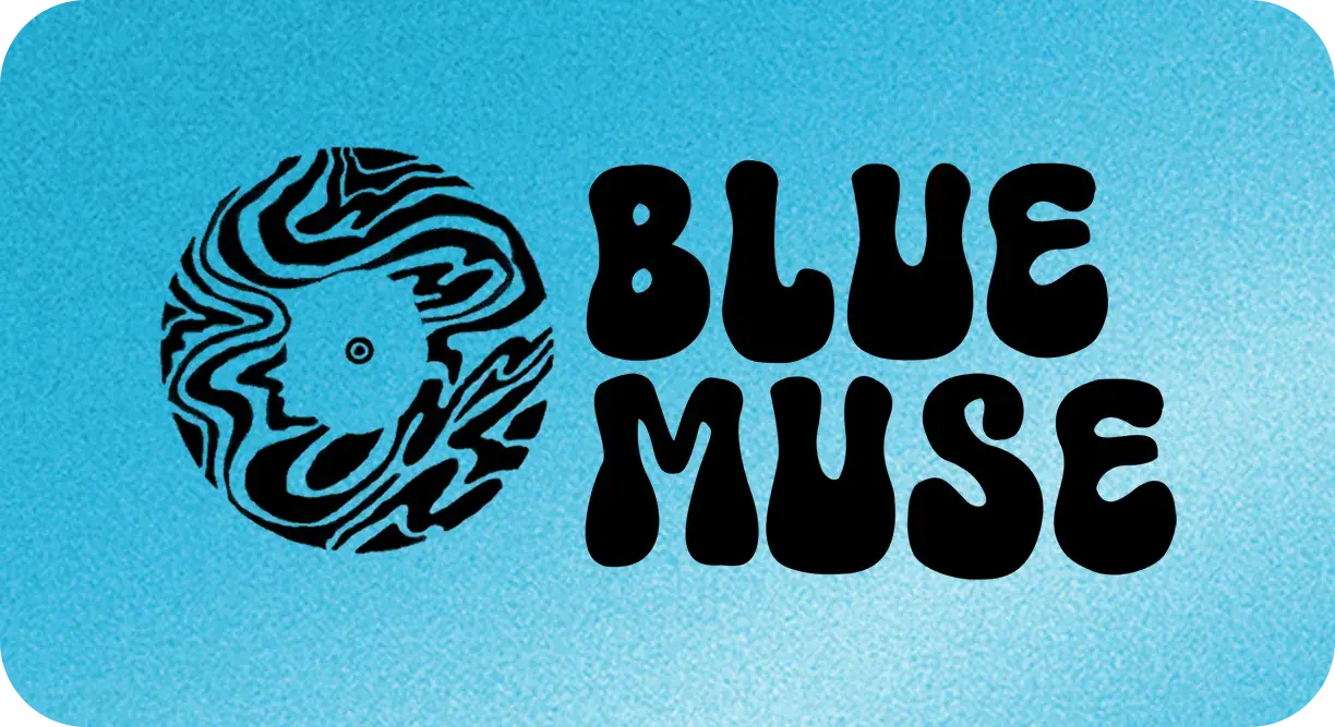 The logo in black on aero blue.
