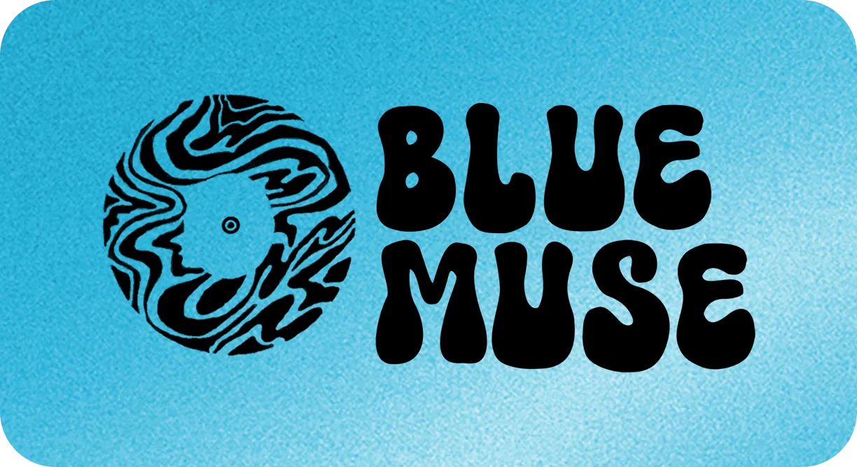 The logo in black on aero blue.