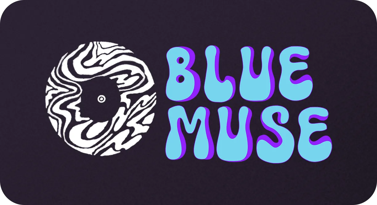The logo on charcoal: white mark, cyan wordmark.