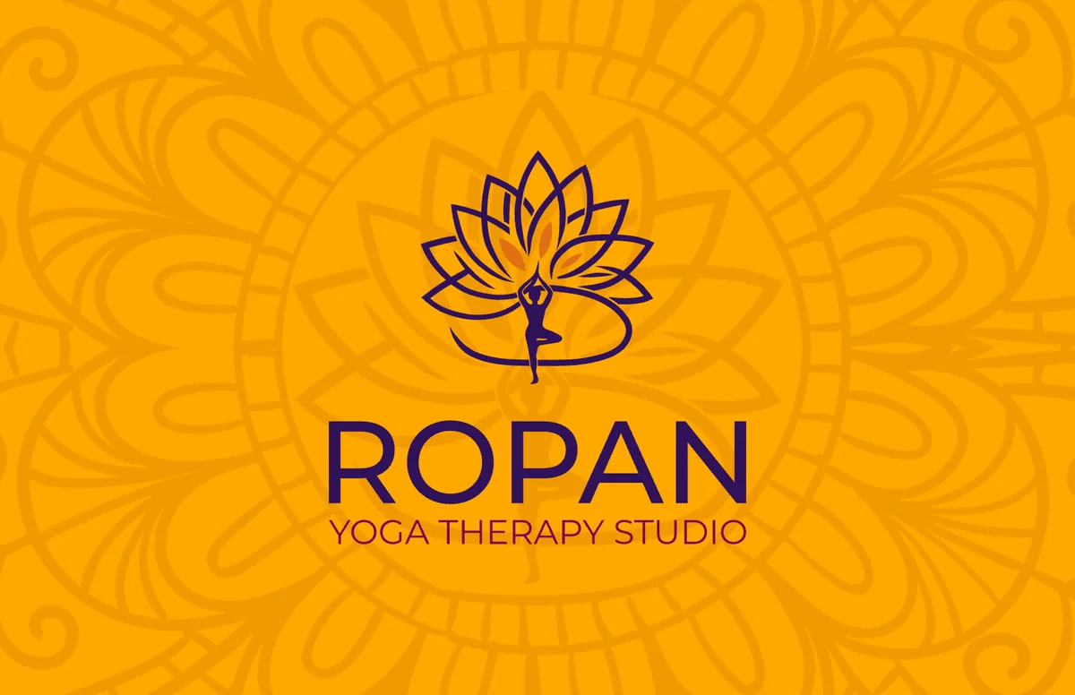 The class pass front: the stacked Ropan logo on amber with the mandala.