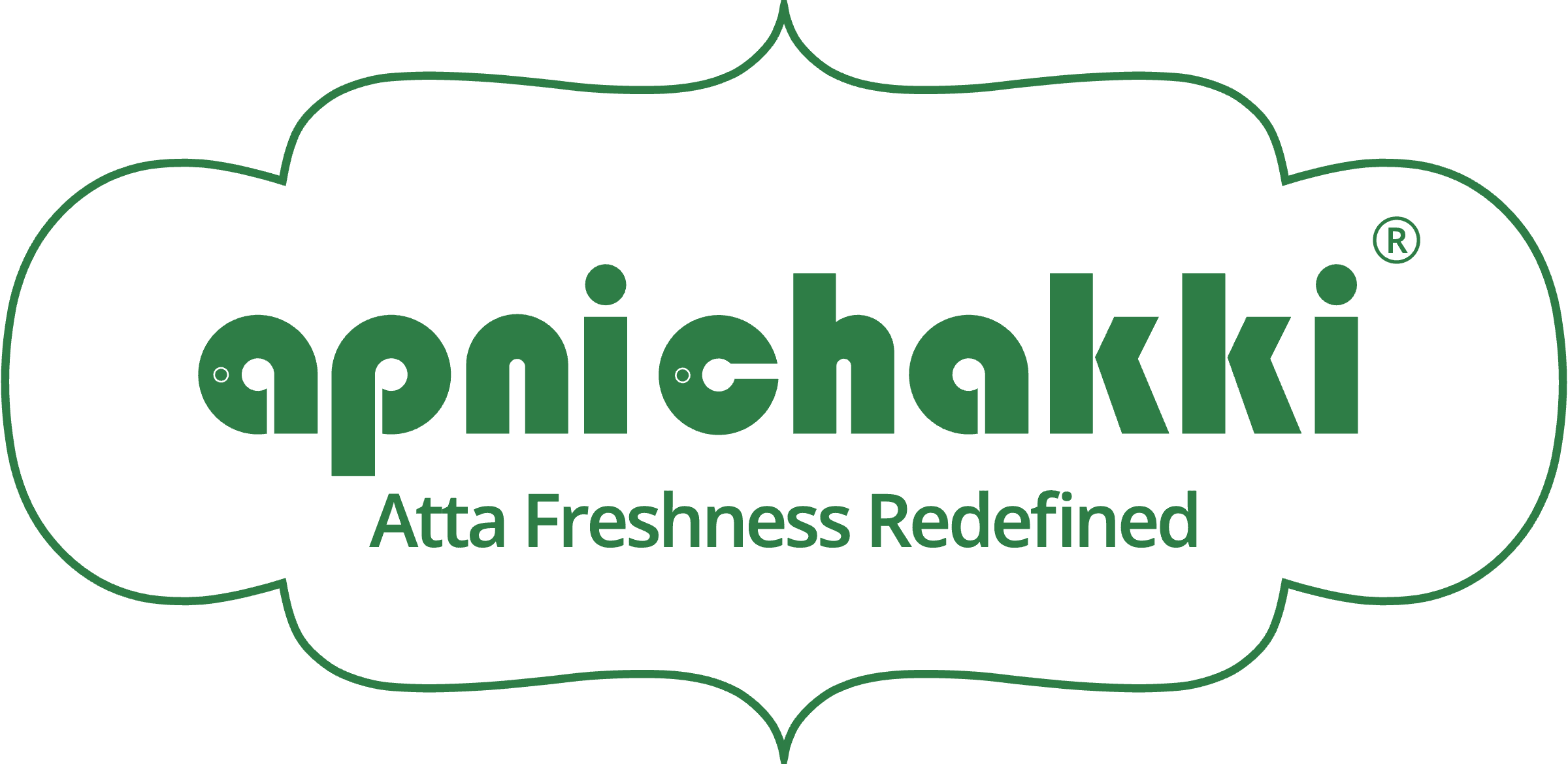 The logo in green only; the grain dots sit in small rings