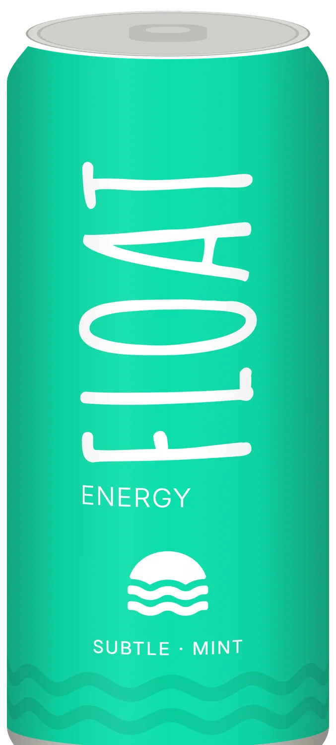 The Subtle Mint can: FLOAT in white running up a mint can