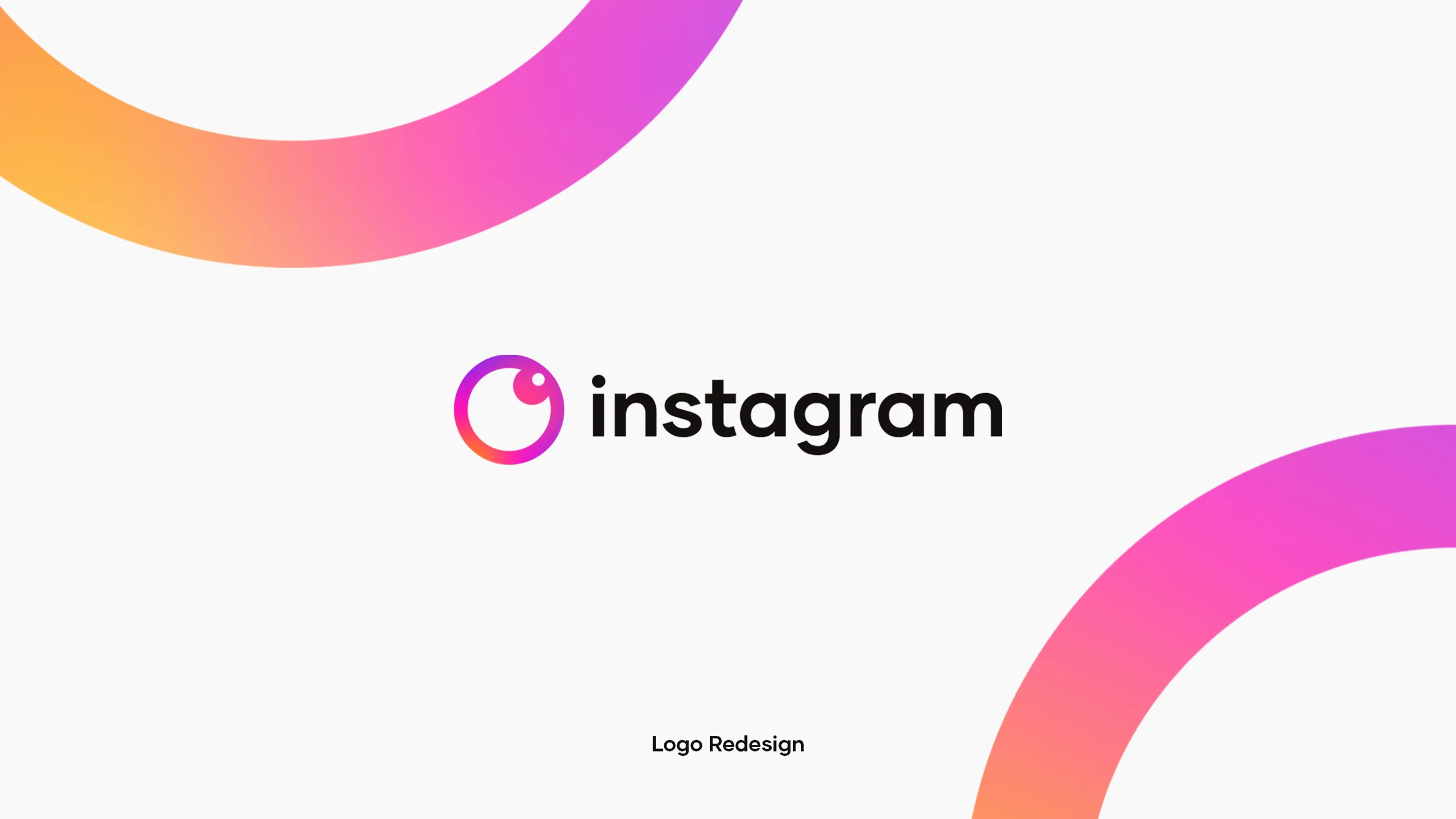 The concept lockup: a gradient ring with an eye in its upper right, beside the lowercase word instagram