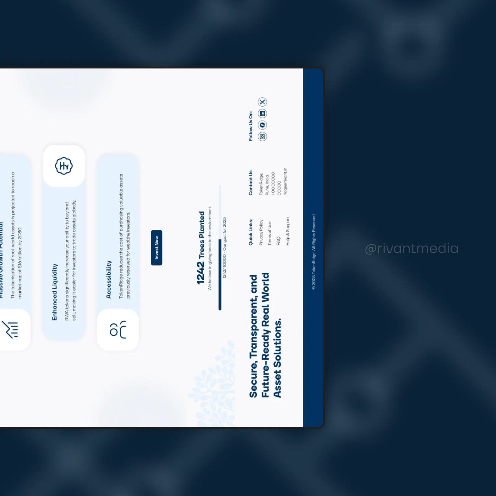 Launch carousel, post 3: the end of the page, the benefits and the footer